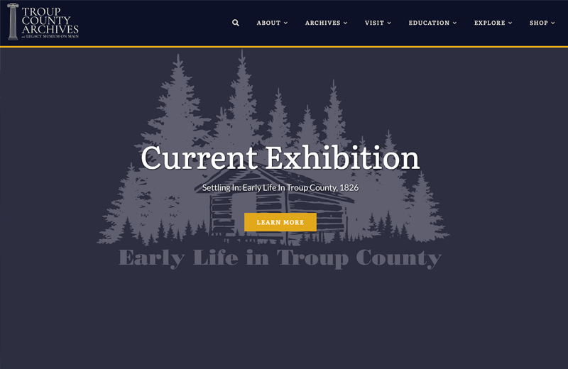 Screenshot of Troup County Archives web site